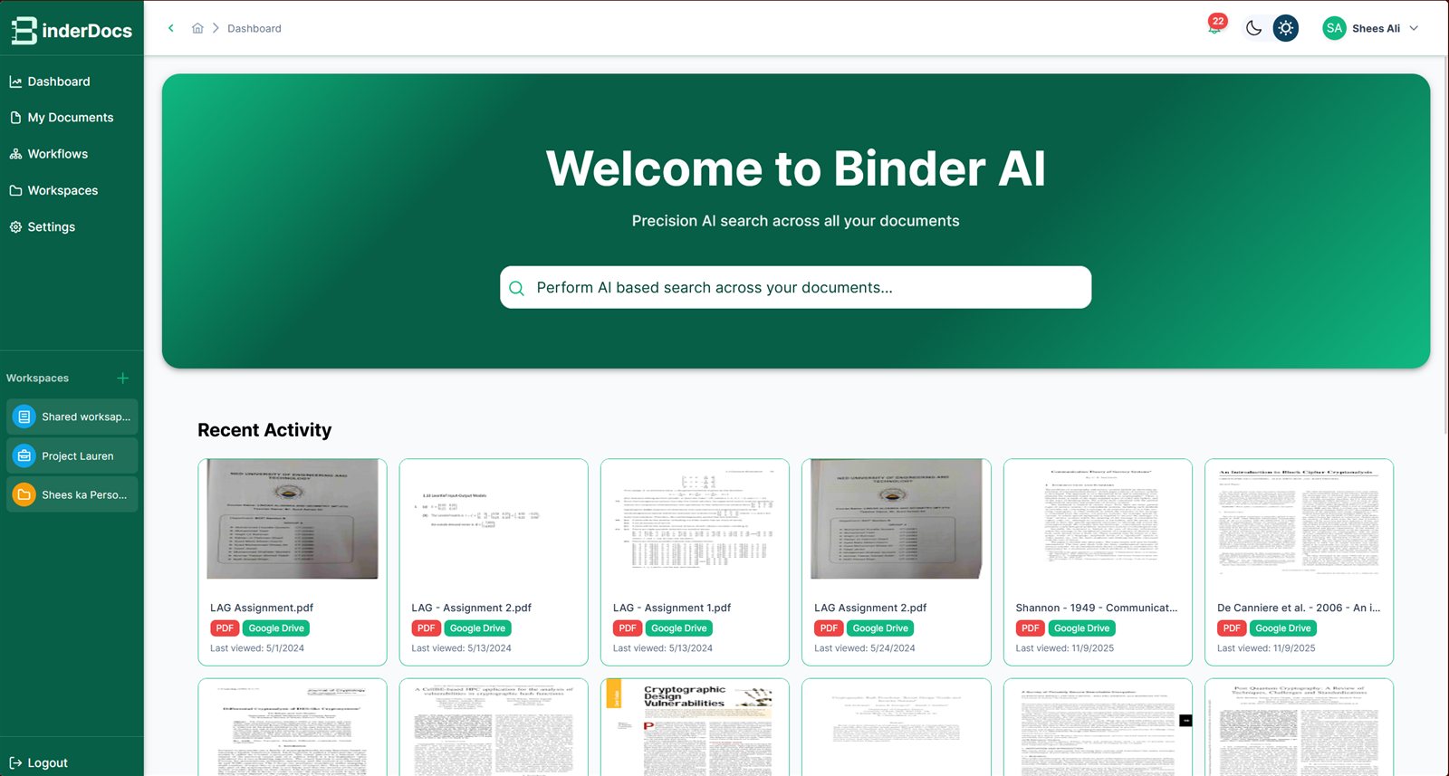 BinderDocs: AI Document Operating System preview